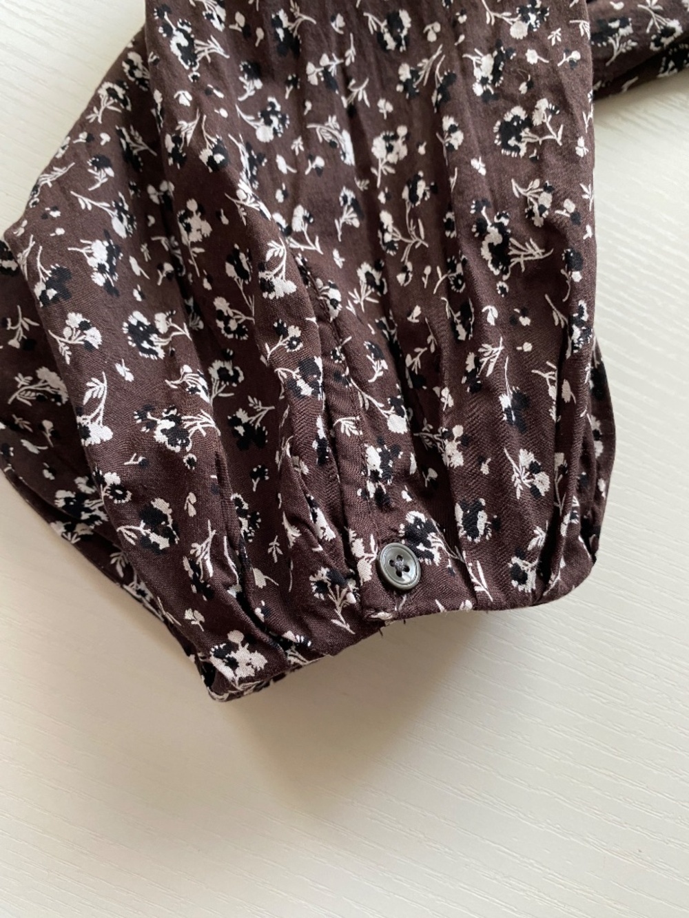 Madewell V-Neck Long-Sleeve Dark Carob Floral Top Size Large - Picture 8 of 16